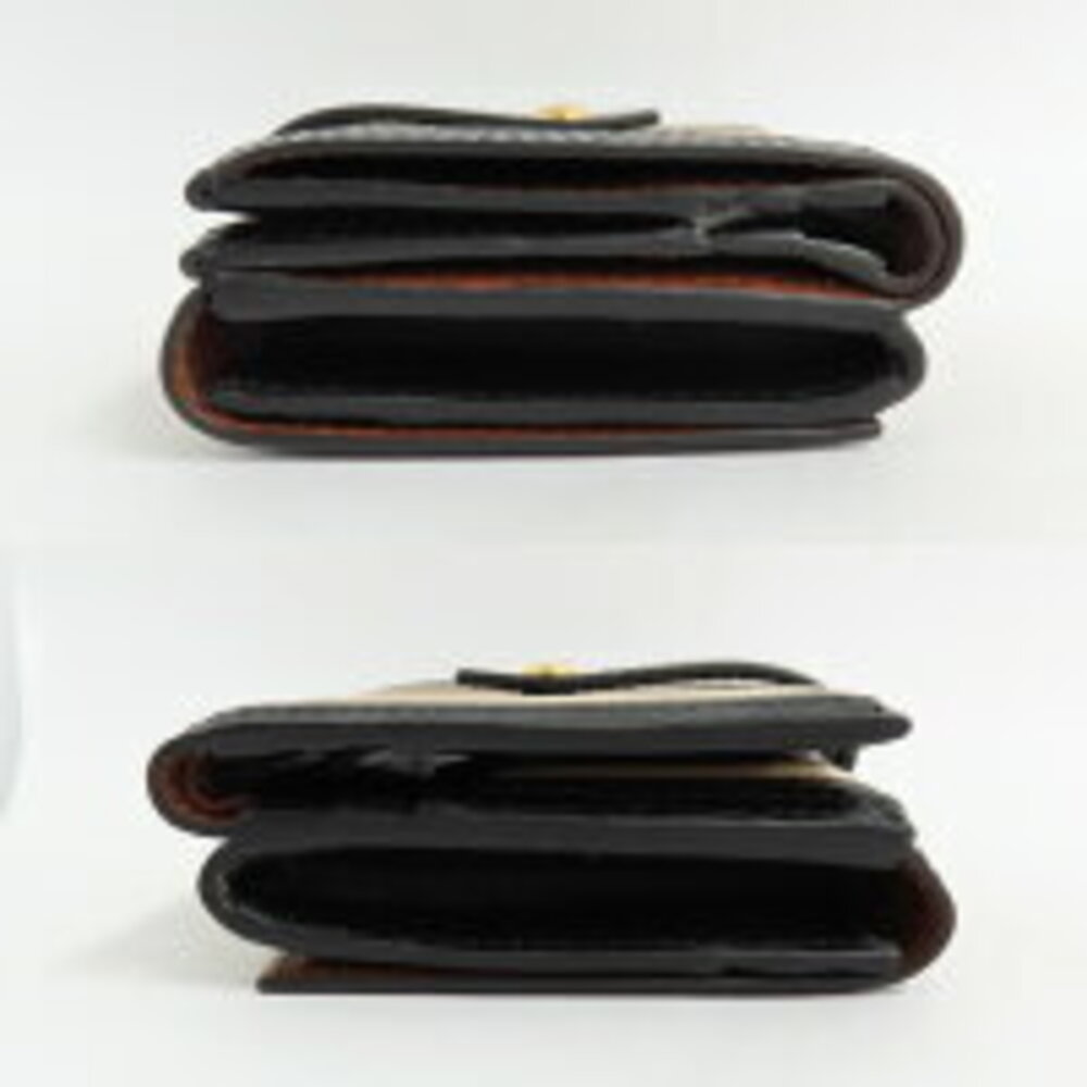 Burberry Icon Stripe Luna wallet beige white black striped coated canvas - Picture 2 of 7